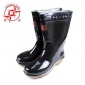 双星9923-2中筒双色牛筋底男士工矿雨鞋雨靴 黑色建筑工地**鞋